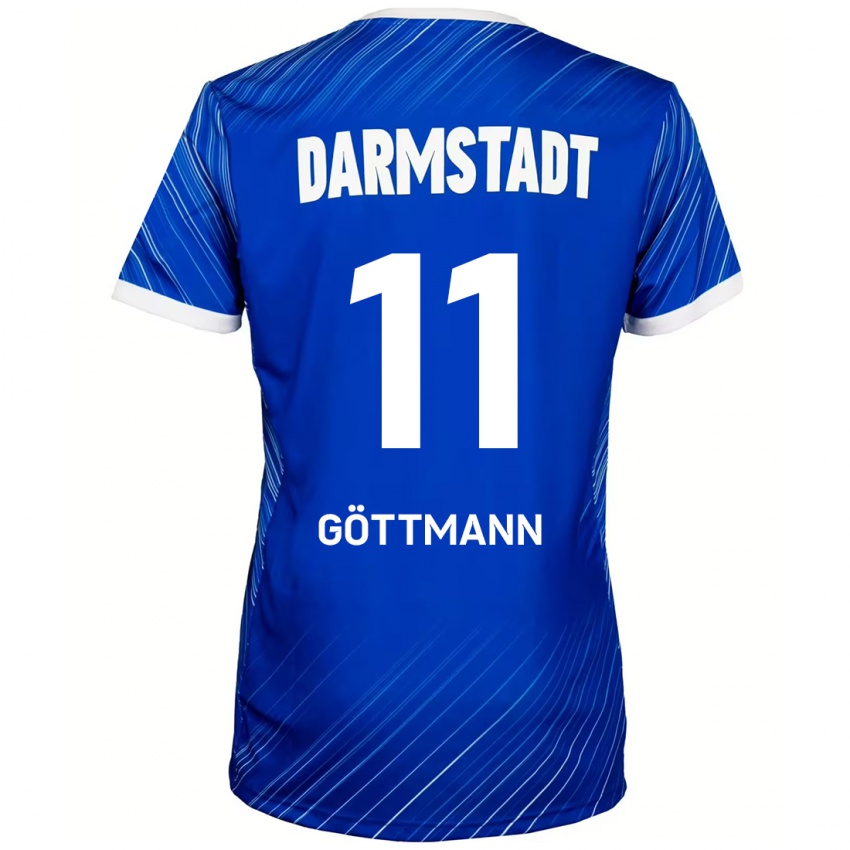 Hombre Camiseta Levin Göttmann #11 Azul Blanco 1ª Equipación 2024/25 La Camisa