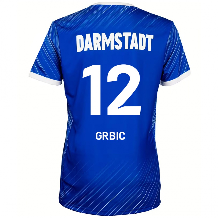 Hombre Camiseta Viktor Grbic #12 Azul Blanco 1ª Equipación 2024/25 La Camisa