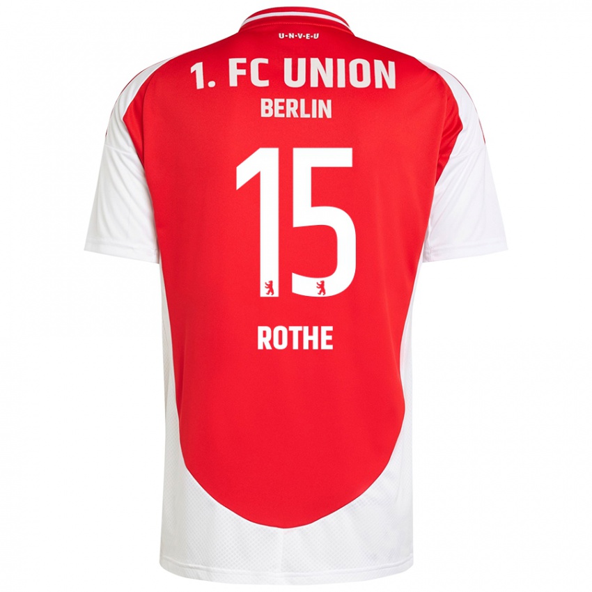 Hombre Camiseta Tom Rothe #15 Rojo Blanco 1ª Equipación 2024/25 La Camisa