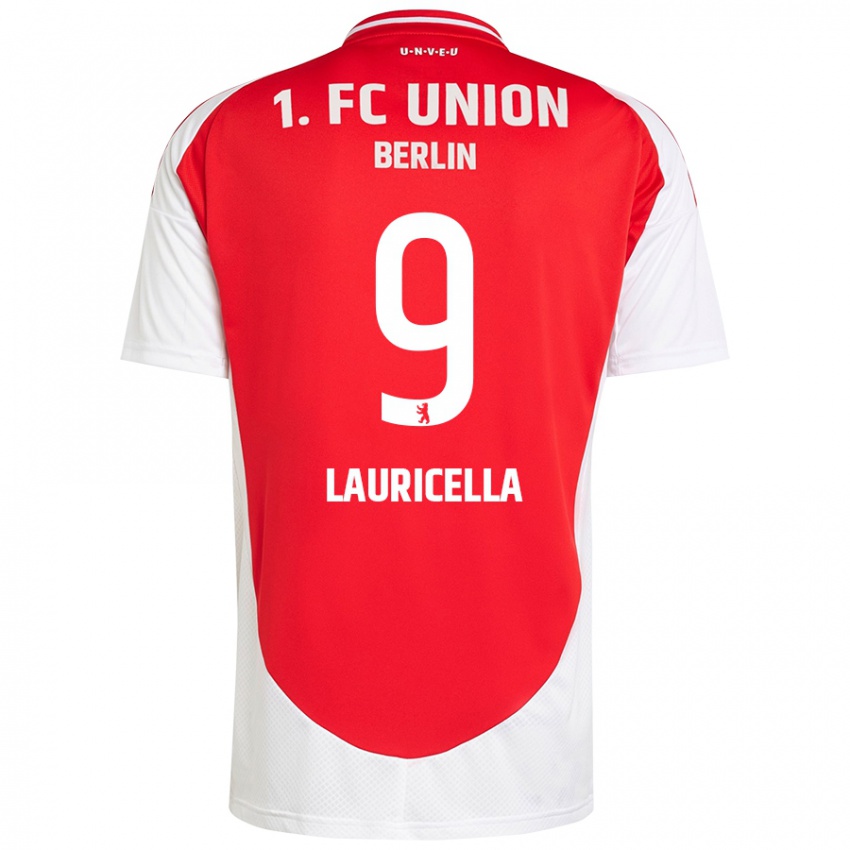 Hombre Camiseta Guiseppe Lauricella #9 Rojo Blanco 1ª Equipación 2024/25 La Camisa