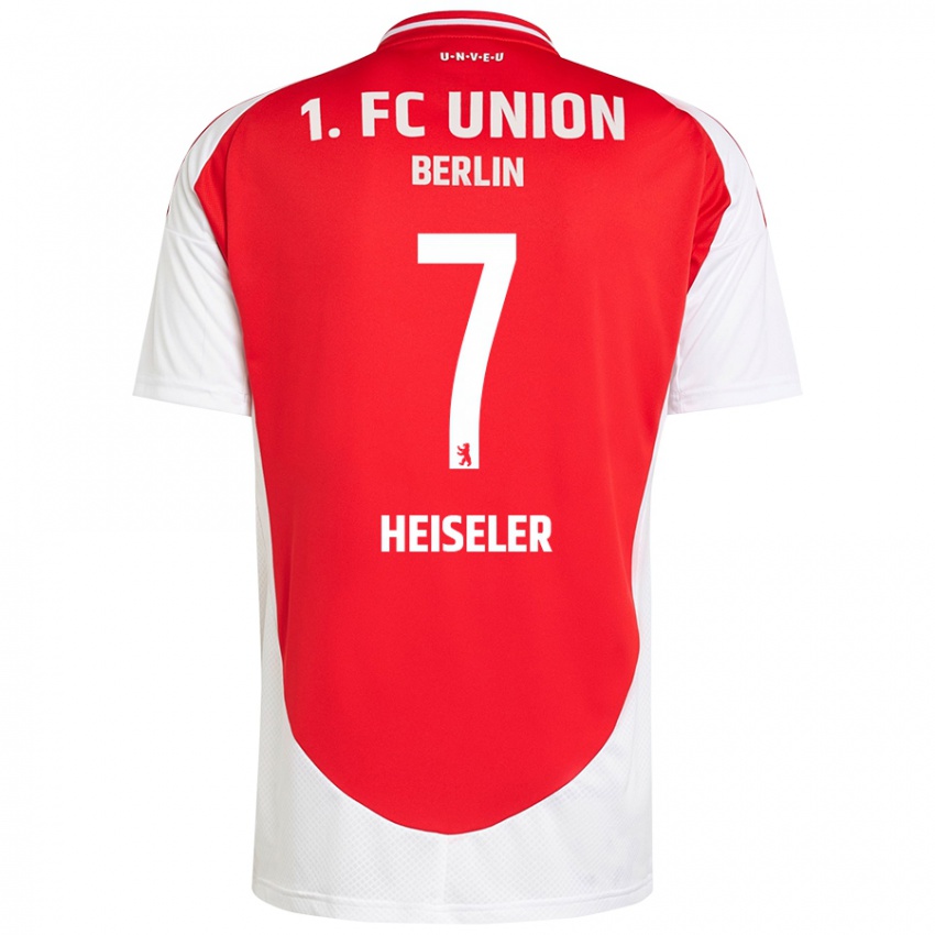 Hombre Camiseta Lisa Heiseler #7 Rojo Blanco 1ª Equipación 2024/25 La Camisa