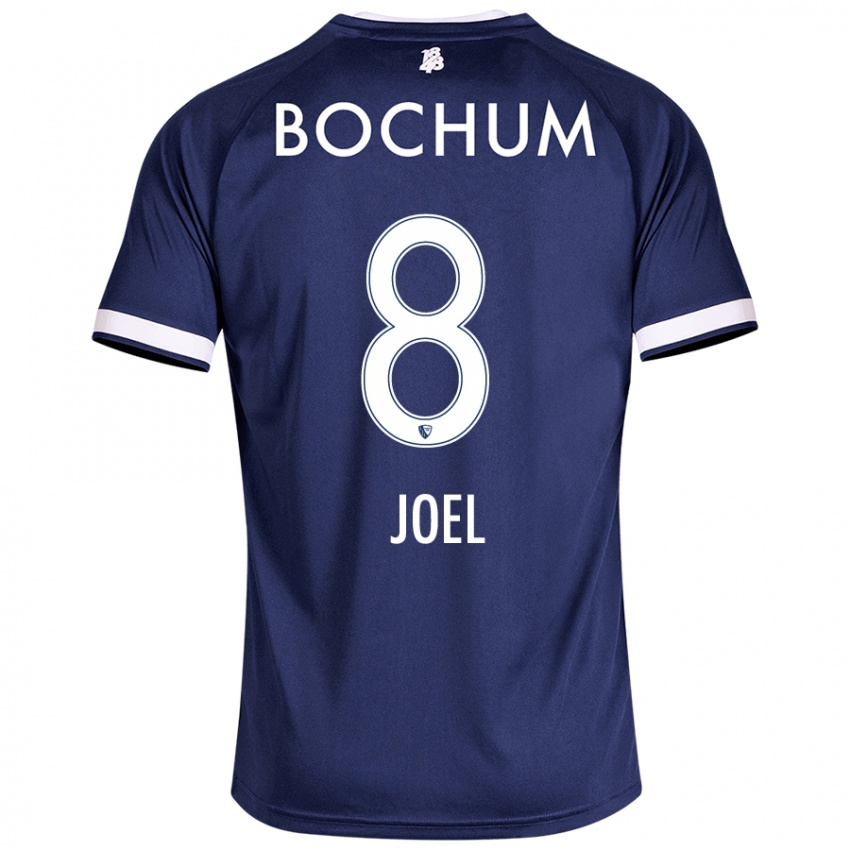 Hombre Camiseta Nico Joel #8 Azul Oscuro 1ª Equipación 2024/25 La Camisa