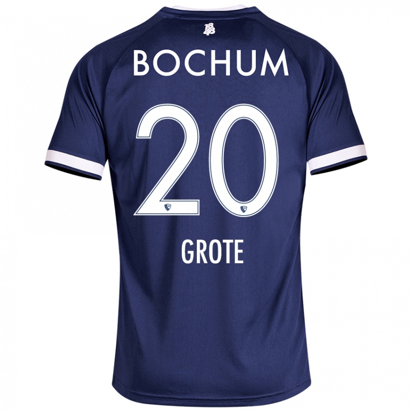 Hombre Camiseta Dennis Grote #20 Azul Oscuro 1ª Equipación 2024/25 La Camisa