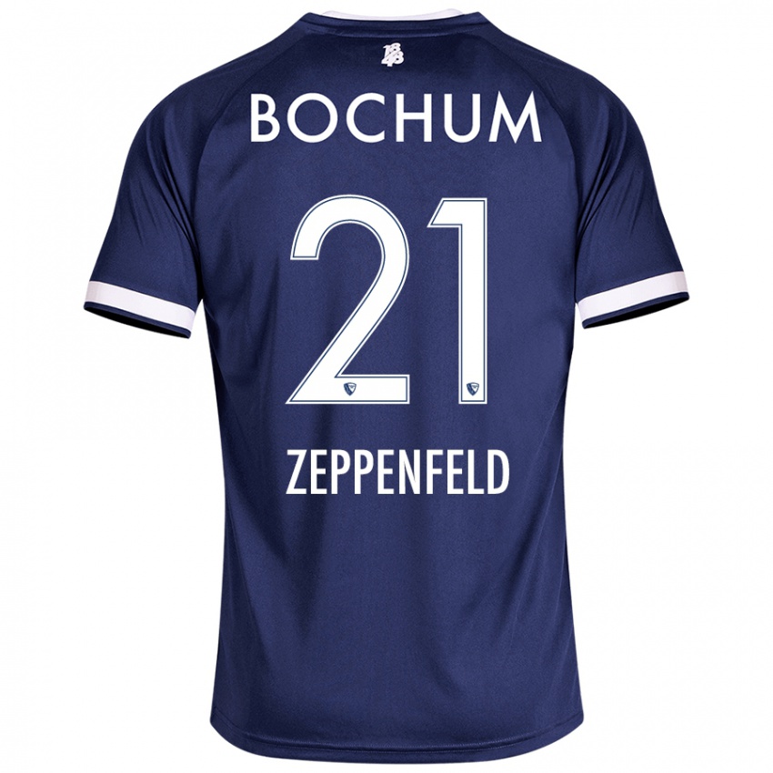 Hombre Camiseta Paul Zeppenfeld #21 Azul Oscuro 1ª Equipación 2024/25 La Camisa