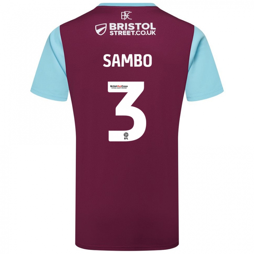 Hombre Camiseta Shurandy Sambo #3 Borgoña Azul Cielo 1ª Equipación 2024/25 La Camisa