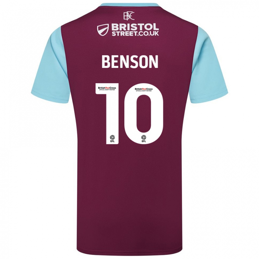 Hombre Camiseta Benson Manuel #10 Borgoña Azul Cielo 1ª Equipación 2024/25 La Camisa