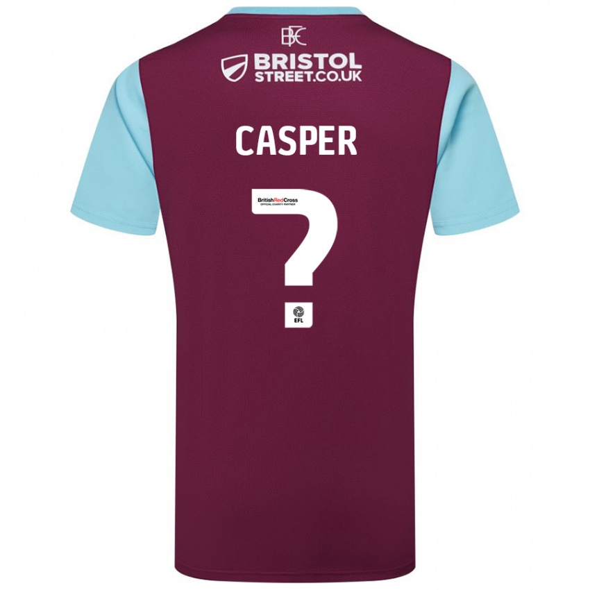 Hombre Camiseta Charlie Casper #0 Borgoña Azul Cielo 1ª Equipación 2024/25 La Camisa