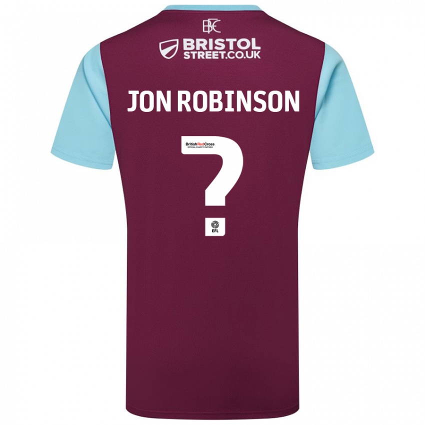 Hombre Camiseta Jon Ander Vilar Robinson #0 Borgoña Azul Cielo 1ª Equipación 2024/25 La Camisa