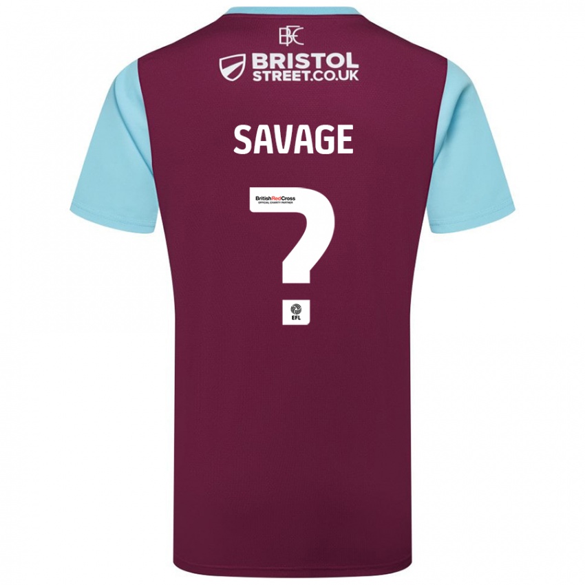 Hombre Camiseta Troy Savage #0 Borgoña Azul Cielo 1ª Equipación 2024/25 La Camisa