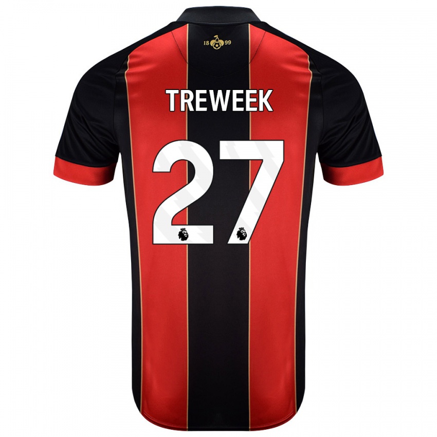 Hombre Camiseta Amber Treweek #27 Rojo Negro 1ª Equipación 2024/25 La Camisa