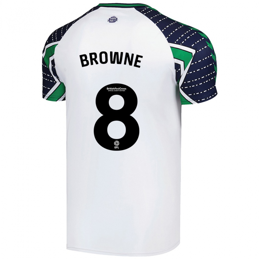 Hombre Camiseta Alan Browne #8 Blanco 2ª Equipación 2024/25 La Camisa