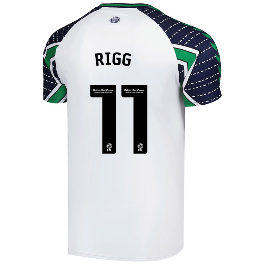 Hombre Camiseta Chris Rigg #11 Blanco 2ª Equipación 2024/25 La Camisa