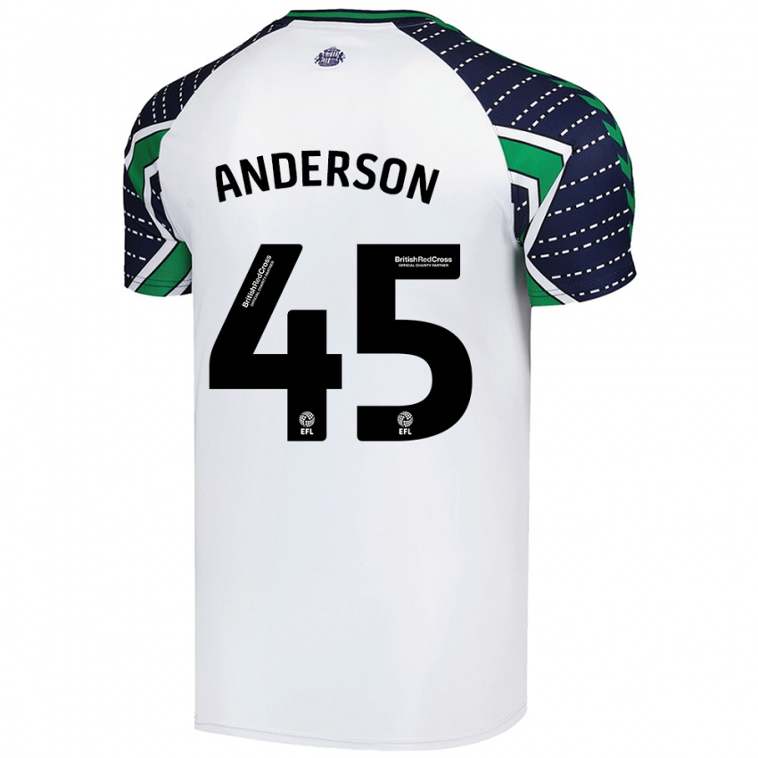 Hombre Camiseta Joe Anderson #45 Blanco 2ª Equipación 2024/25 La Camisa