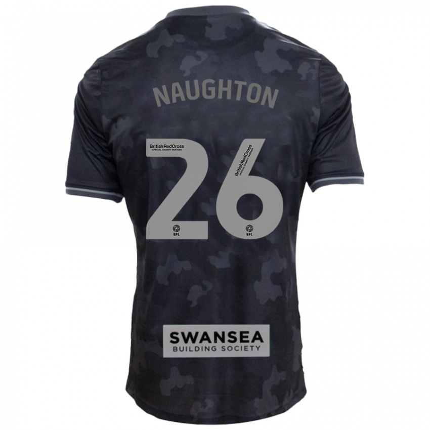 Hombre Camiseta Kyle Naughton #26 Negro 2ª Equipación 2024/25 La Camisa