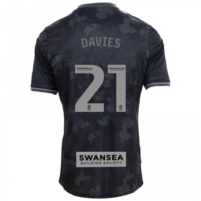 Hombre Camiseta Laura Davies #21 Negro 2ª Equipación 2024/25 La Camisa