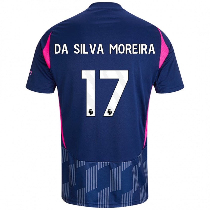 Hombre Camiseta Eric Da Silva Moreira #17 Azul Real Rosa 2ª Equipación 2024/25 La Camisa