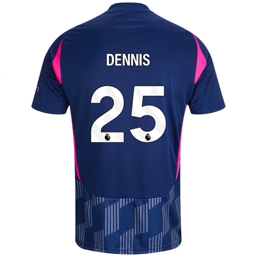 Hombre Camiseta Emmanuel Dennis #25 Azul Real Rosa 2ª Equipación 2024/25 La Camisa