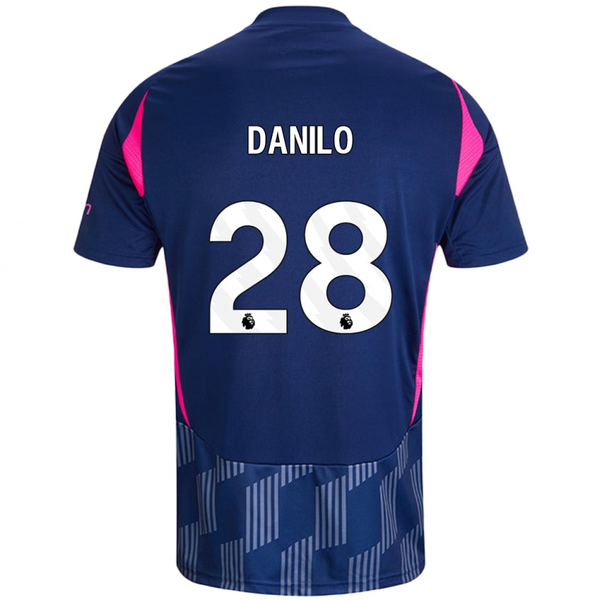 Hombre Camiseta Danilo #28 Azul Real Rosa 2ª Equipación 2024/25 La Camisa