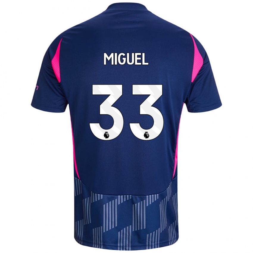 Hombre Camiseta Carlos Miguel #33 Azul Real Rosa 2ª Equipación 2024/25 La Camisa