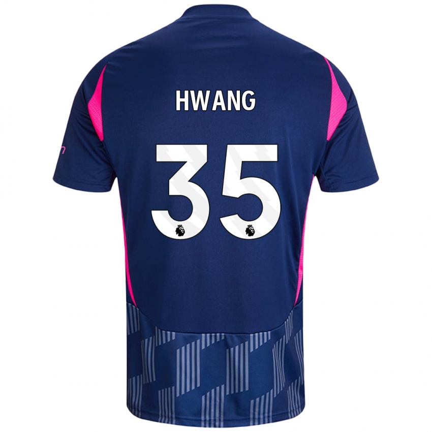 Hombre Camiseta Ui-Jo Hwang #35 Azul Real Rosa 2ª Equipación 2024/25 La Camisa