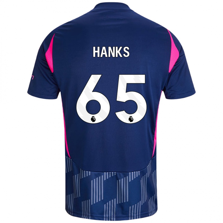 Hombre Camiseta Justin Hanks #65 Azul Real Rosa 2ª Equipación 2024/25 La Camisa