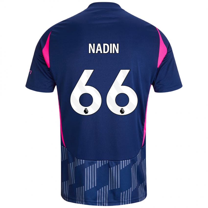 Hombre Camiseta Jack Nadin #66 Azul Real Rosa 2ª Equipación 2024/25 La Camisa