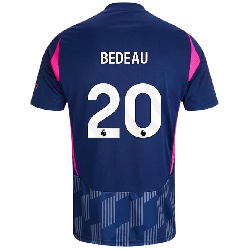 Hombre Camiseta Naomi Bedeau #20 Azul Real Rosa 2ª Equipación 2024/25 La Camisa