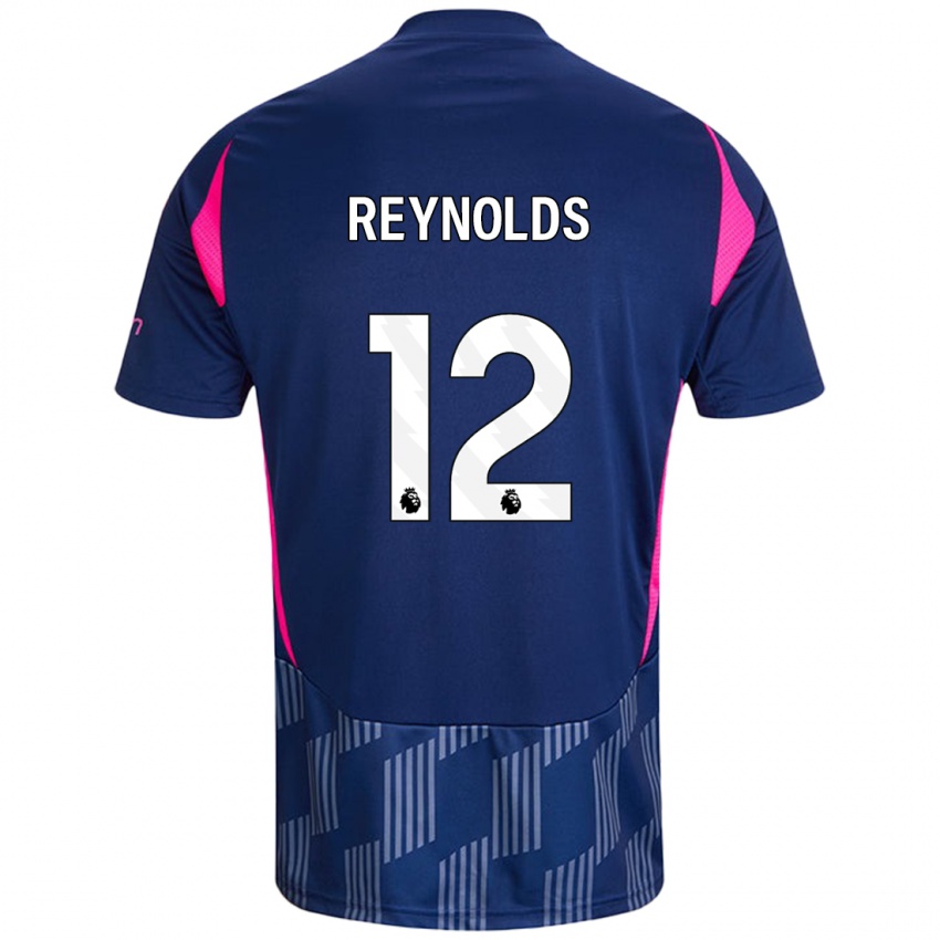 Hombre Camiseta Niamh Reynolds #12 Azul Real Rosa 2ª Equipación 2024/25 La Camisa