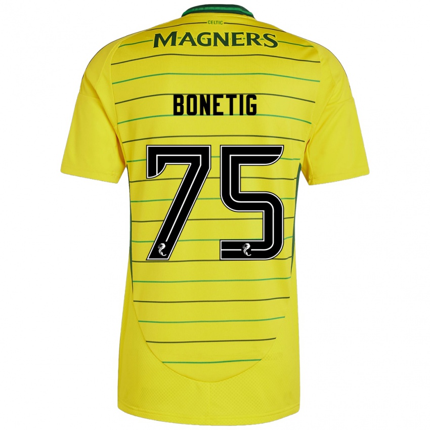 Hombre Camiseta Liam Bonetig #75 Amarillo 2ª Equipación 2024/25 La Camisa