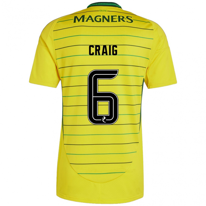 Hombre Camiseta Chloe Craig #6 Amarillo 2ª Equipación 2024/25 La Camisa