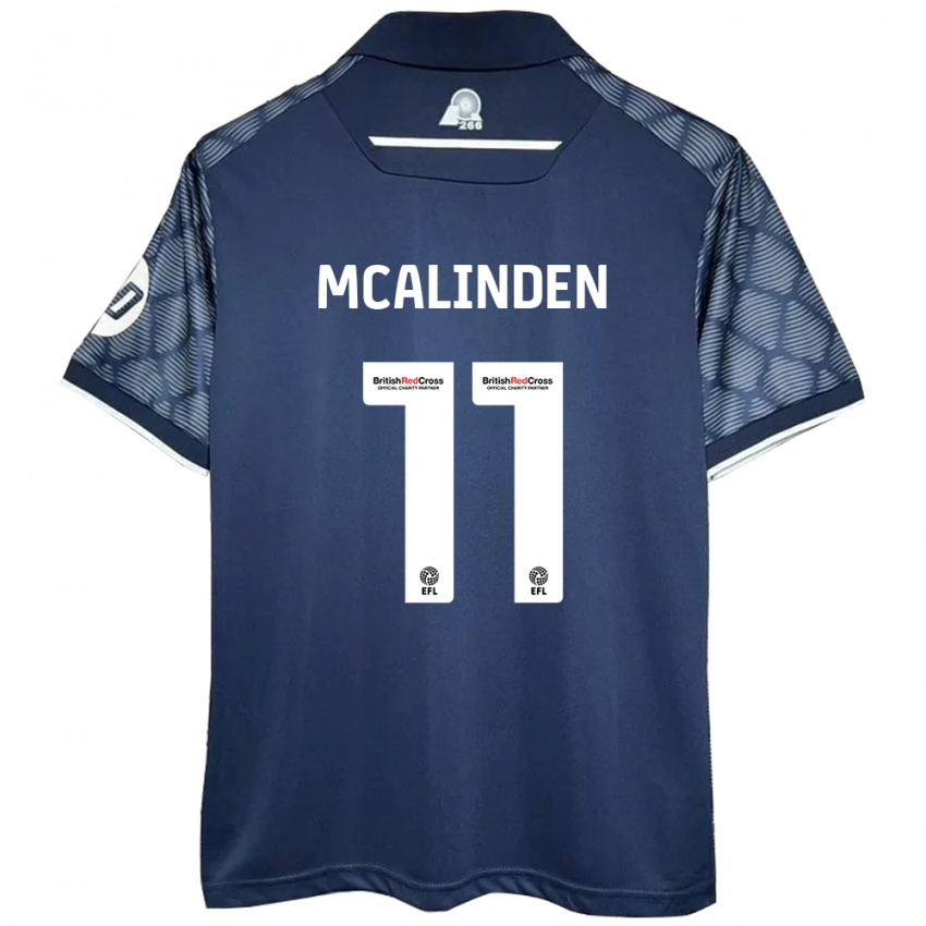 Hombre Camiseta Liam Mcalinden #11 Negro 2ª Equipación 2024/25 La Camisa