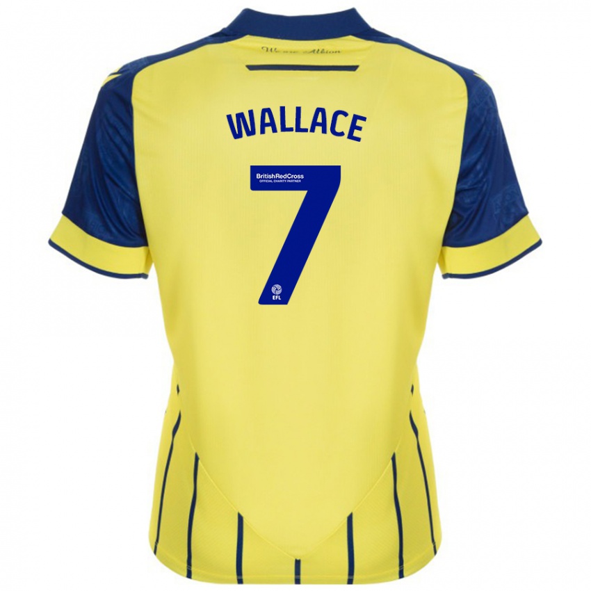 Hombre Camiseta Jed Wallace #7 Amarillo Azul 2ª Equipación 2024/25 La Camisa