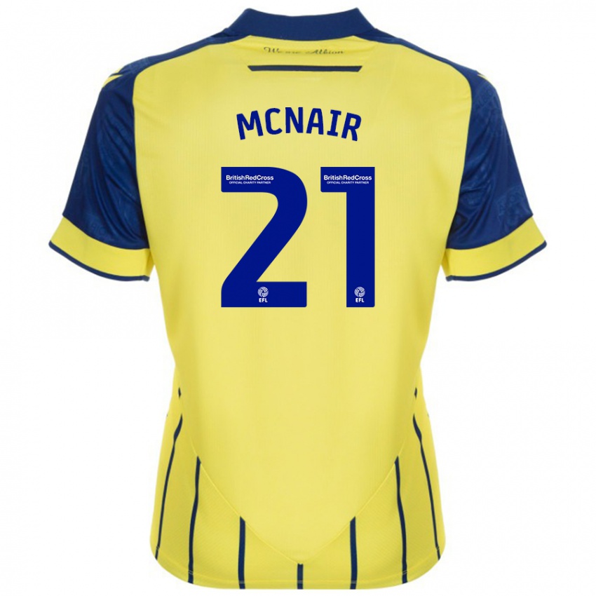 Hombre Camiseta Paddy Mcnair #21 Amarillo Azul 2ª Equipación 2024/25 La Camisa