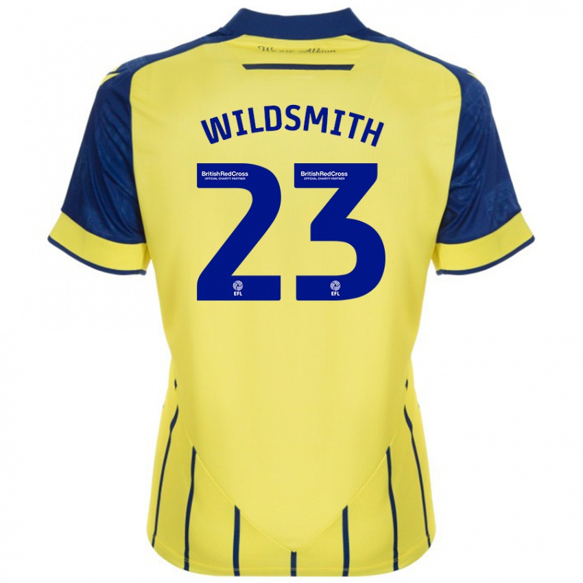 Hombre Camiseta Joe Wildsmith #23 Amarillo Azul 2ª Equipación 2024/25 La Camisa