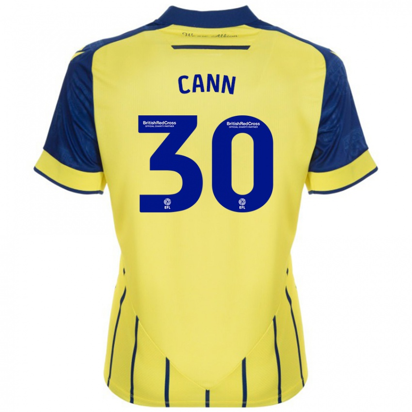 Hombre Camiseta Ted Cann #30 Amarillo Azul 2ª Equipación 2024/25 La Camisa