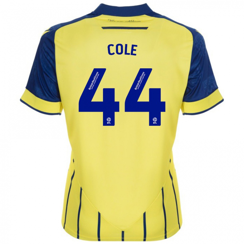 Hombre Camiseta Devante Cole #44 Amarillo Azul 2ª Equipación 2024/25 La Camisa