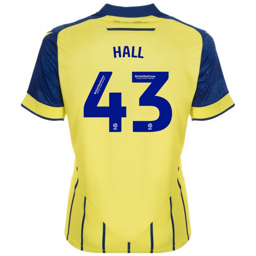 Hombre Camiseta Reece Hall #43 Amarillo Azul 2ª Equipación 2024/25 La Camisa