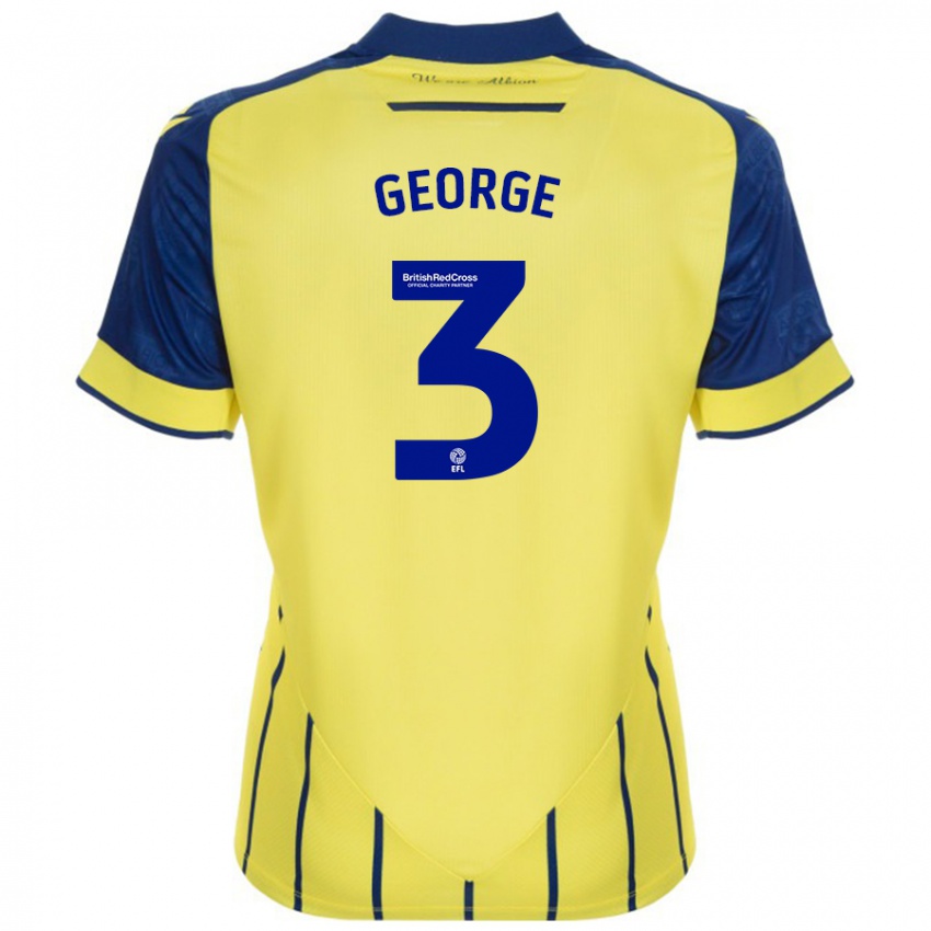 Hombre Camiseta Hannah George #3 Amarillo Azul 2ª Equipación 2024/25 La Camisa