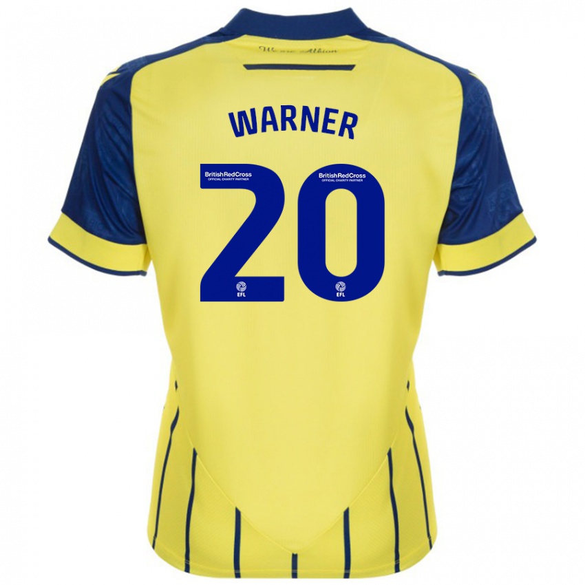 Hombre Camiseta Phoebe Warner #20 Amarillo Azul 2ª Equipación 2024/25 La Camisa