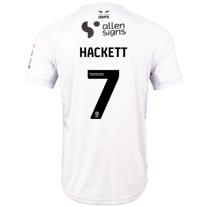 Hombre Camiseta Reeco Hackett #7 Rojo Blanco 2ª Equipación 2024/25 La Camisa