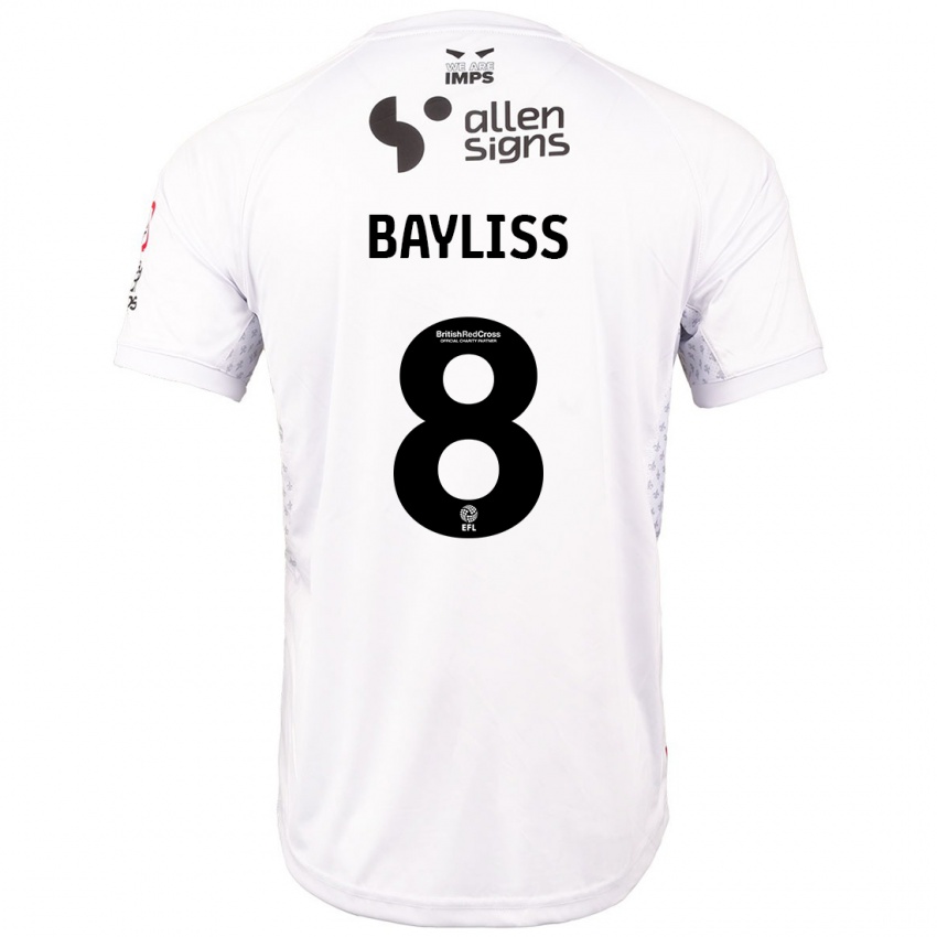 Hombre Camiseta Tom Bayliss #8 Rojo Blanco 2ª Equipación 2024/25 La Camisa