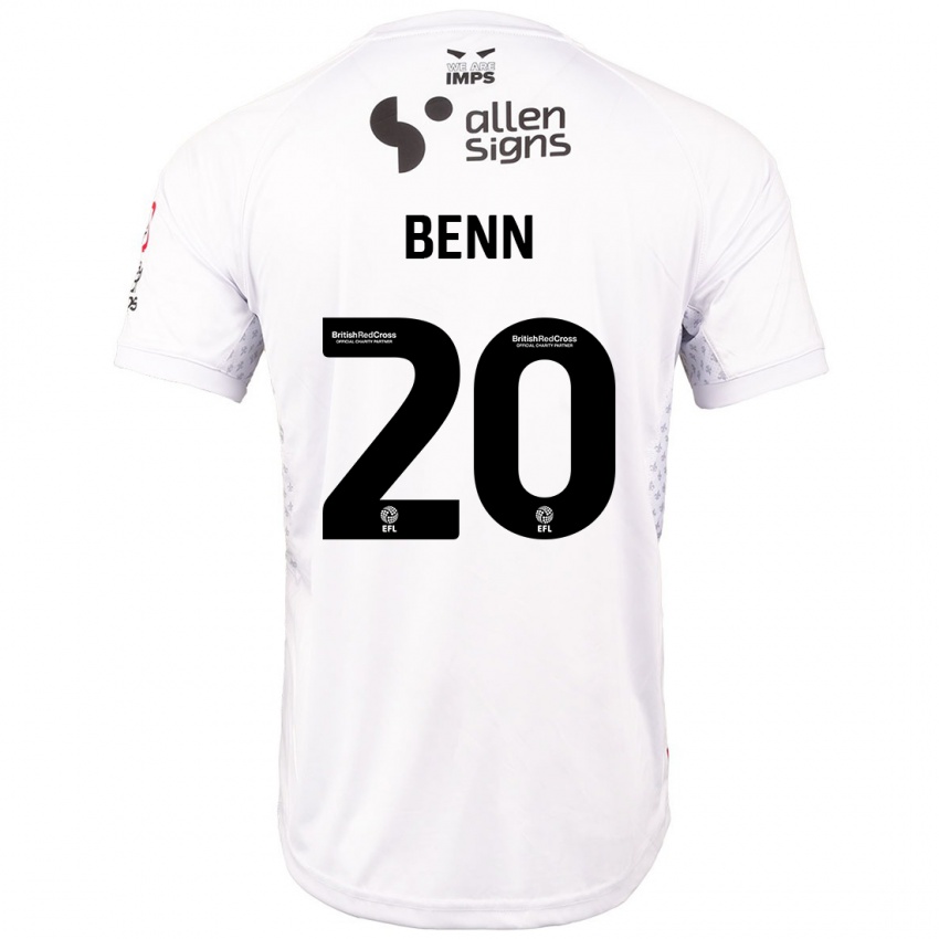 Hombre Camiseta Jay Benn #20 Rojo Blanco 2ª Equipación 2024/25 La Camisa