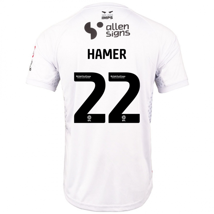 Hombre Camiseta Tom Hamer #22 Rojo Blanco 2ª Equipación 2024/25 La Camisa