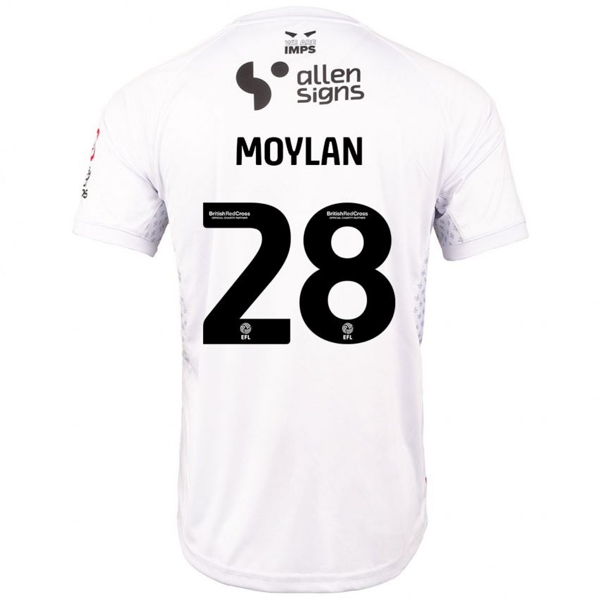 Hombre Camiseta Jack Moylan #28 Rojo Blanco 2ª Equipación 2024/25 La Camisa