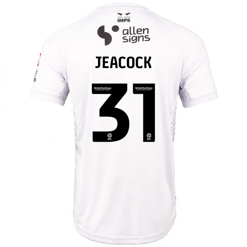 Hombre Camiseta Zach Jeacock #31 Rojo Blanco 2ª Equipación 2024/25 La Camisa