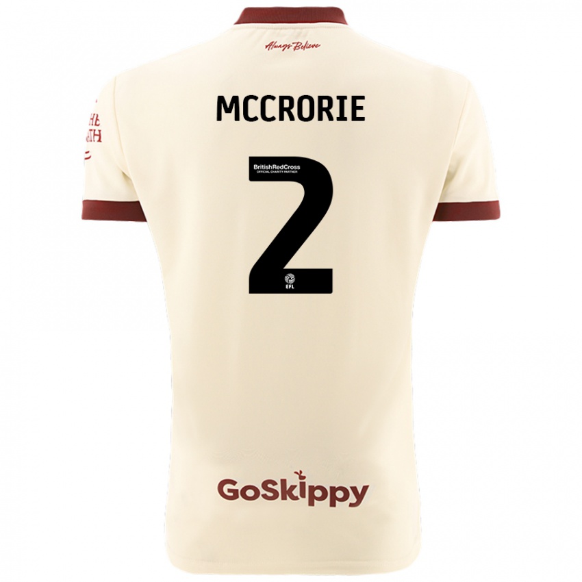 Hombre Camiseta Ross Mccrorie #2 Crema Blanco 2ª Equipación 2024/25 La Camisa