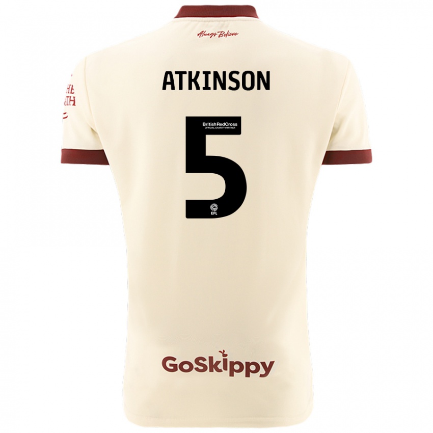 Hombre Camiseta Rob Atkinson #5 Crema Blanco 2ª Equipación 2024/25 La Camisa