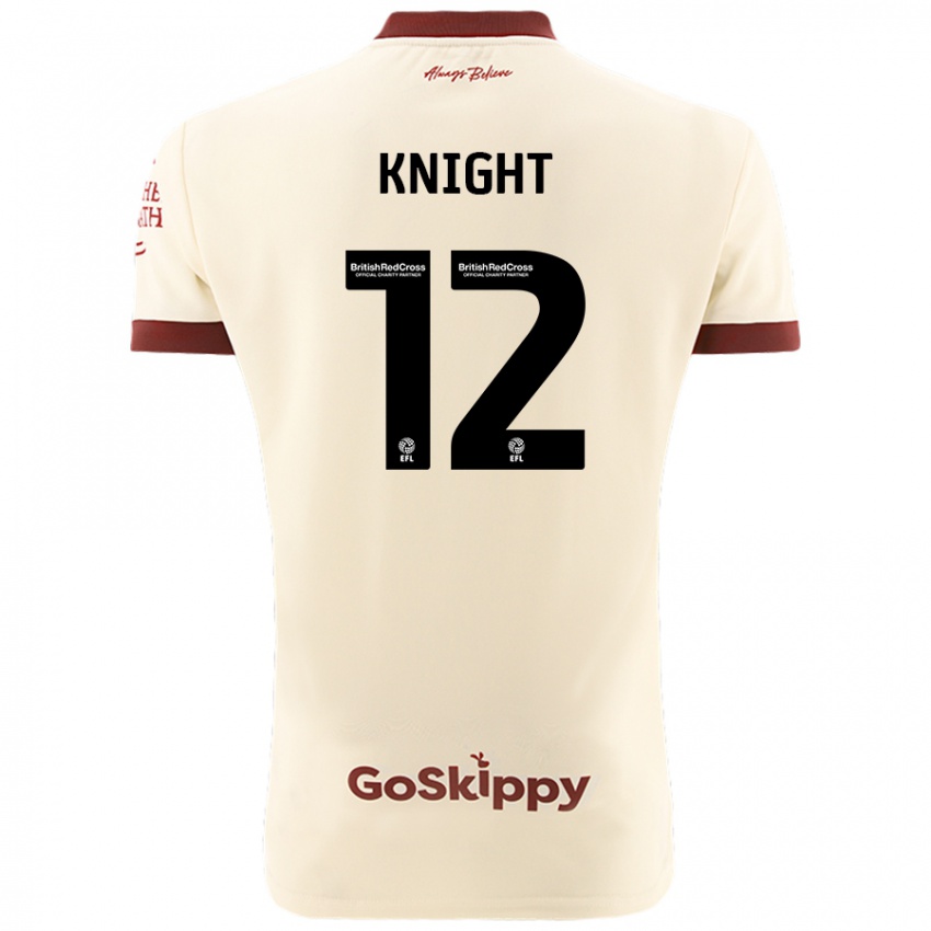 Hombre Camiseta Jason Knight #12 Crema Blanco 2ª Equipación 2024/25 La Camisa