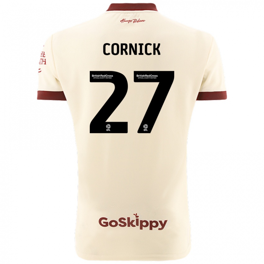 Hombre Camiseta Harry Cornick #27 Crema Blanco 2ª Equipación 2024/25 La Camisa