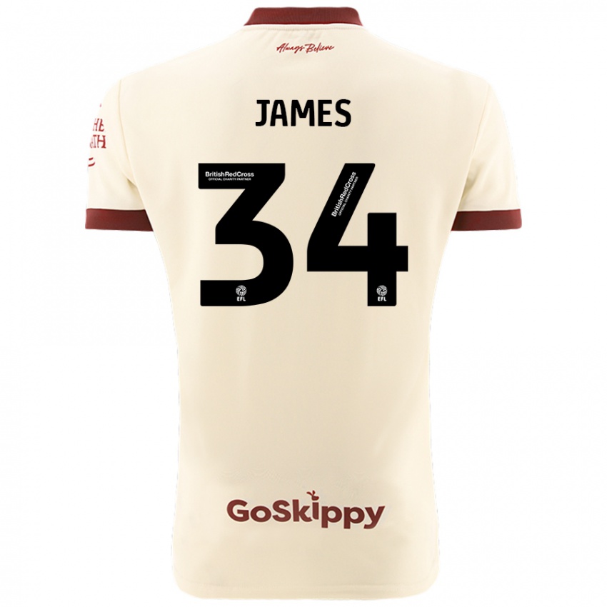 Hombre Camiseta Joseph James #34 Crema Blanco 2ª Equipación 2024/25 La Camisa